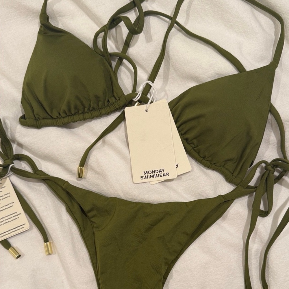 Monday Swimwear Forest Green Bikini Set